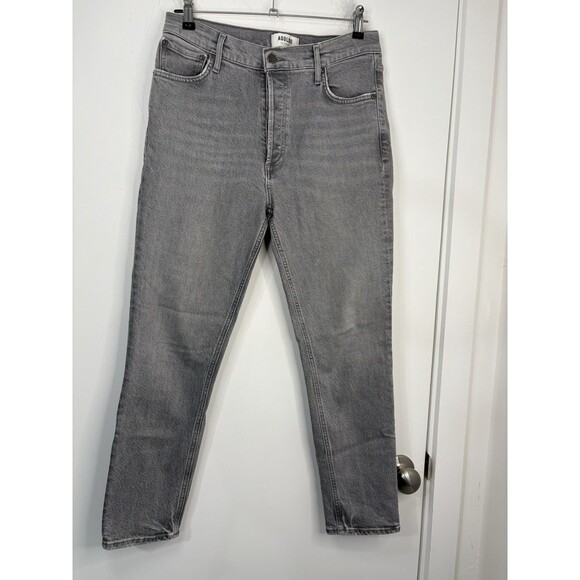 AGOLDE Denim - New Agolde Nico Jeans 28 High Rise Slim Straight In Firetold Gray Button Fly New